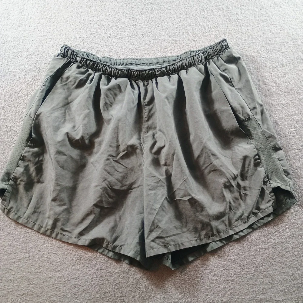 Nike‎ Womens Dri-FIT Running Shorts Grey Large Mesh Pockets Activewear